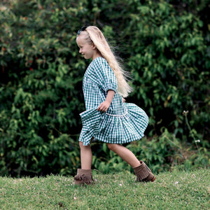 annie dress - evergreen gingham