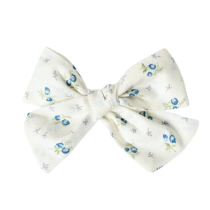 pinwheel bow hair clip - duck egg bluebelle floral