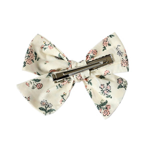 pinwheel bow hair clip - blush geranium floral
