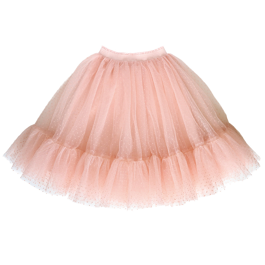 romantic tutu - blush pink flock spot tulle