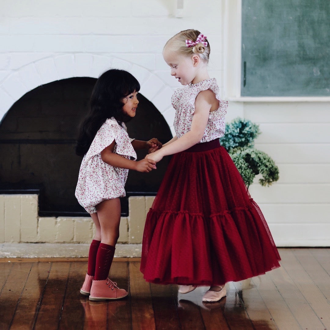 nutcracker tutu - cranberry hail spot tulle