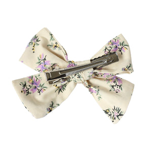 pinwheel bow hair clip - cream lavender floral