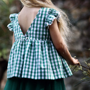 pretty maids smock - evergreen gingham