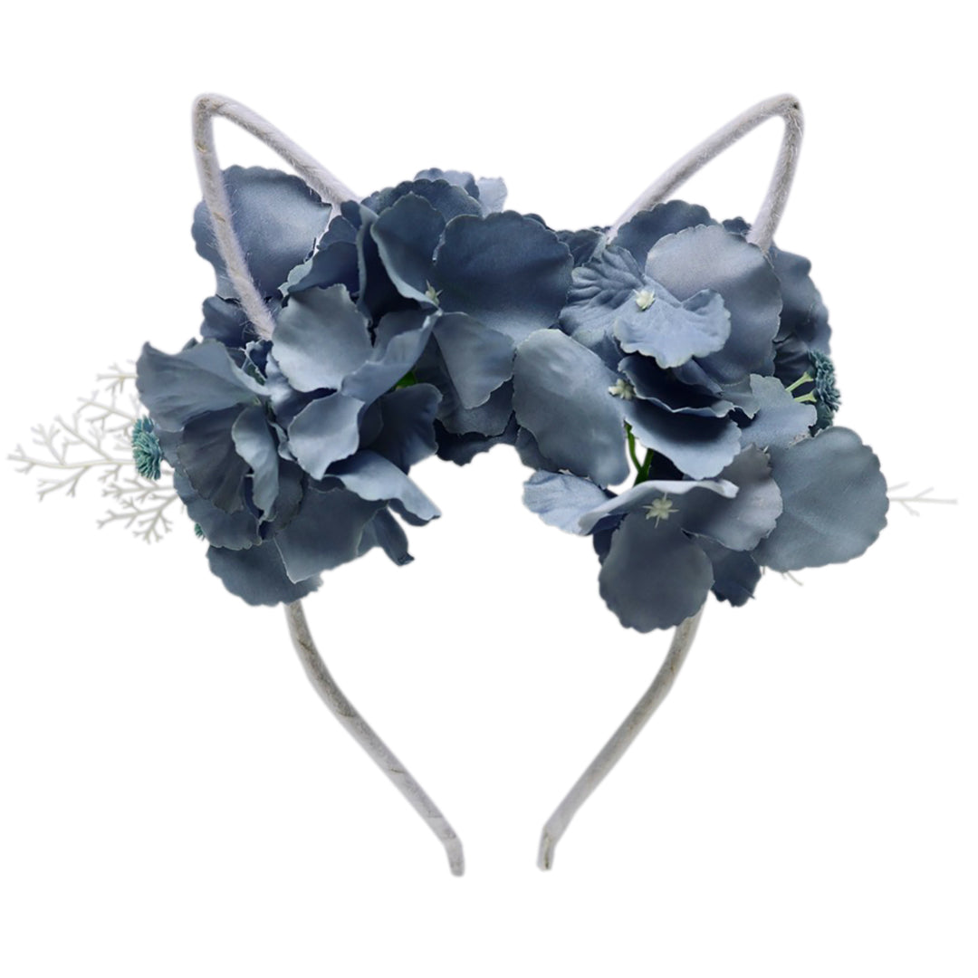 easter flower crown - blue blooms