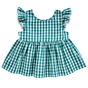 pretty maids smock - evergreen gingham