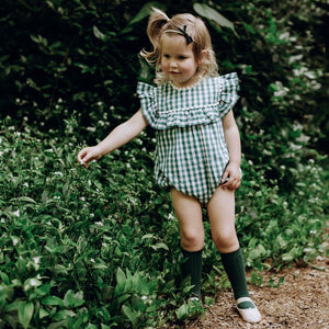 gidget romper - evergreen gingham