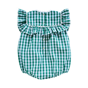 gidget romper - evergreen gingham