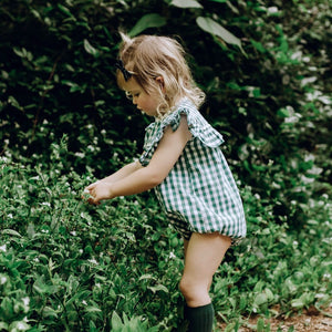 gidget romper - evergreen gingham