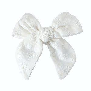 fable bow hair clip - ivory lucia broderie