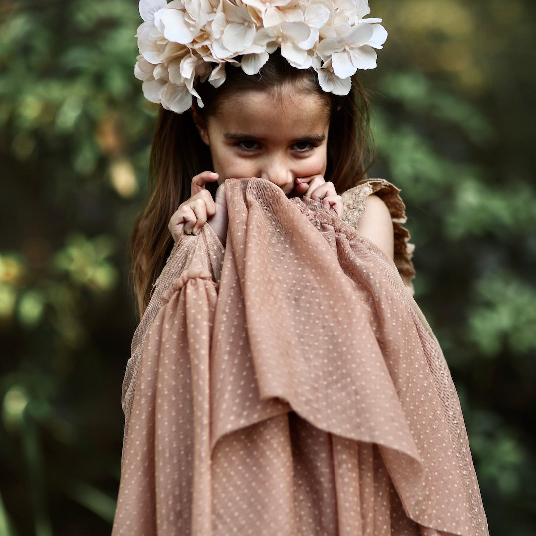 nutcracker tutu - latté hail spot tulle