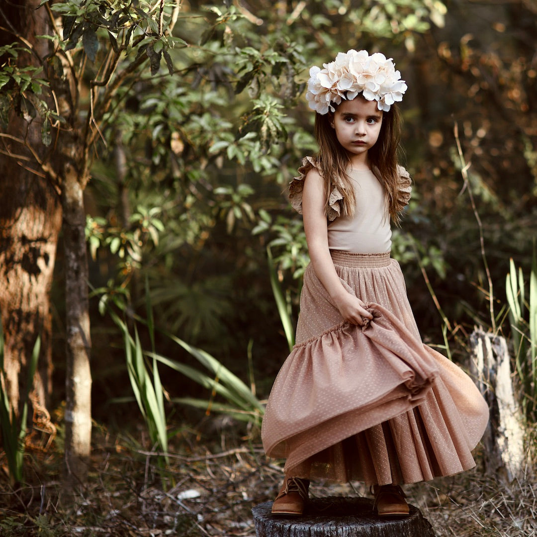 Brown skirt for little girl best sale