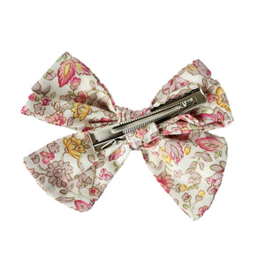 pinwheel bow hair clip - mauve jaipur floral