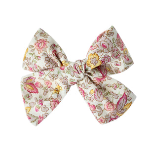 pinwheel bow hair clip - mauve jaipur floral