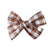 pinwheel bow hair clip - mocha gingham