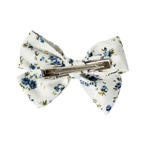 pinwheel bow hair clip - navy blossoms floral