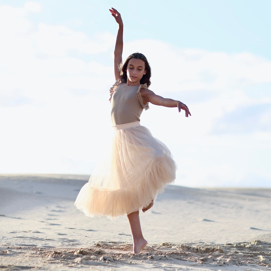 romantic ruffle tutu - oatmeal tulle