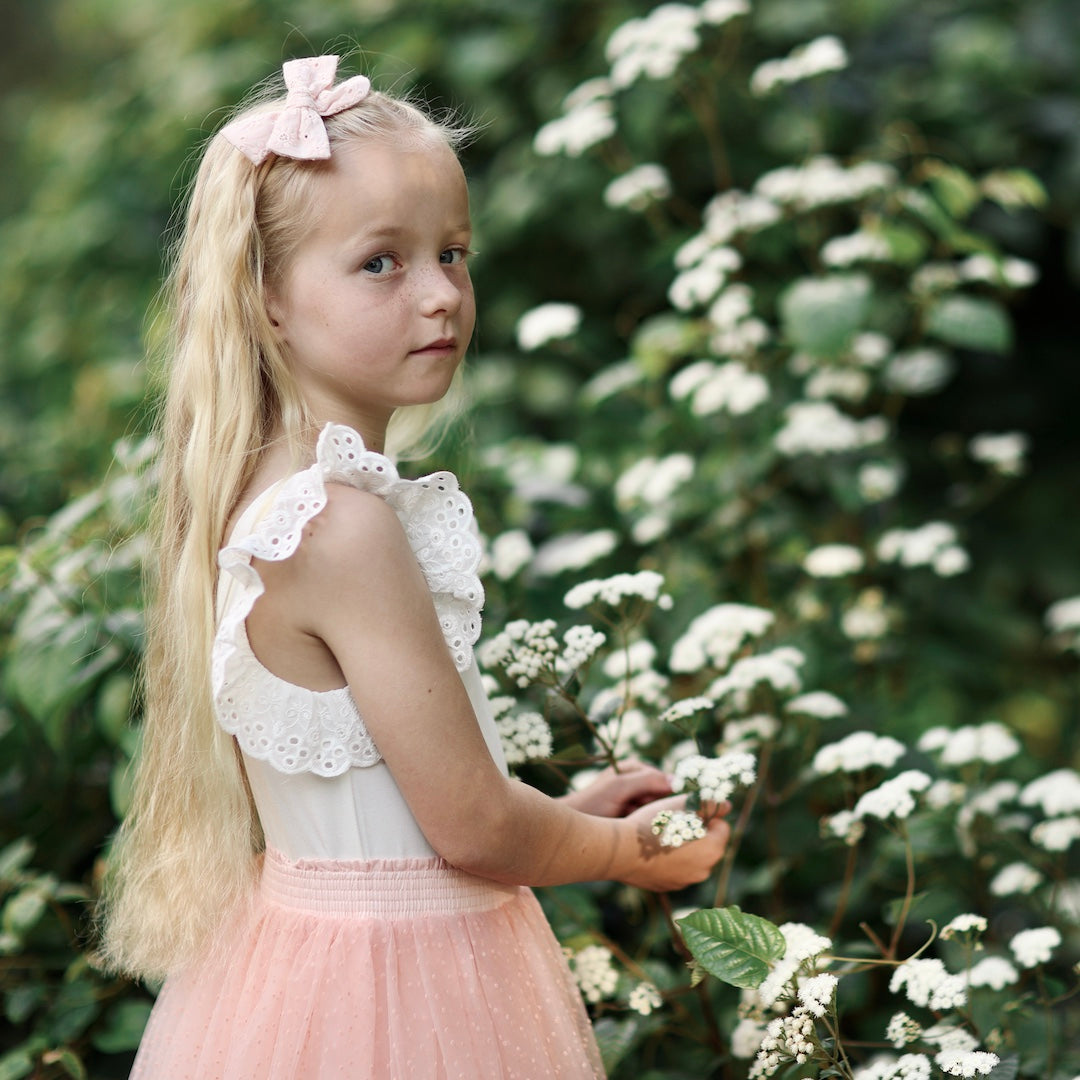 romantic tutu - blush pink flock spot tulle