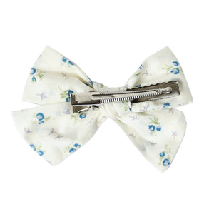 pinwheel bow hair clip - duck egg bluebelle floral