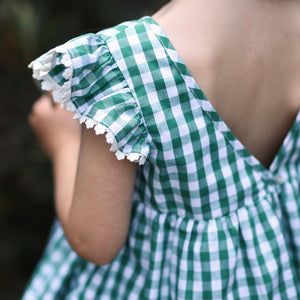 pretty maids smock - evergreen gingham