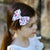 pinwheel bow hair clip - raspberry blossoms floral