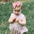 pinwheel bow headband - dusty rose broderie