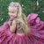 pinwheel bow headband - violet vintage floral