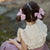 pinwheel bow hair clip - violet vintage floral