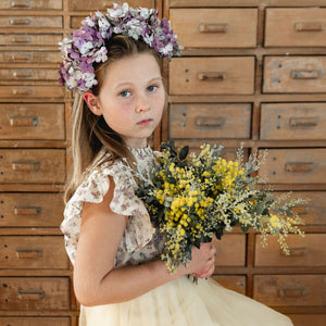 Adeline Purple Handmade Flower Girl Crown suitable for tweens