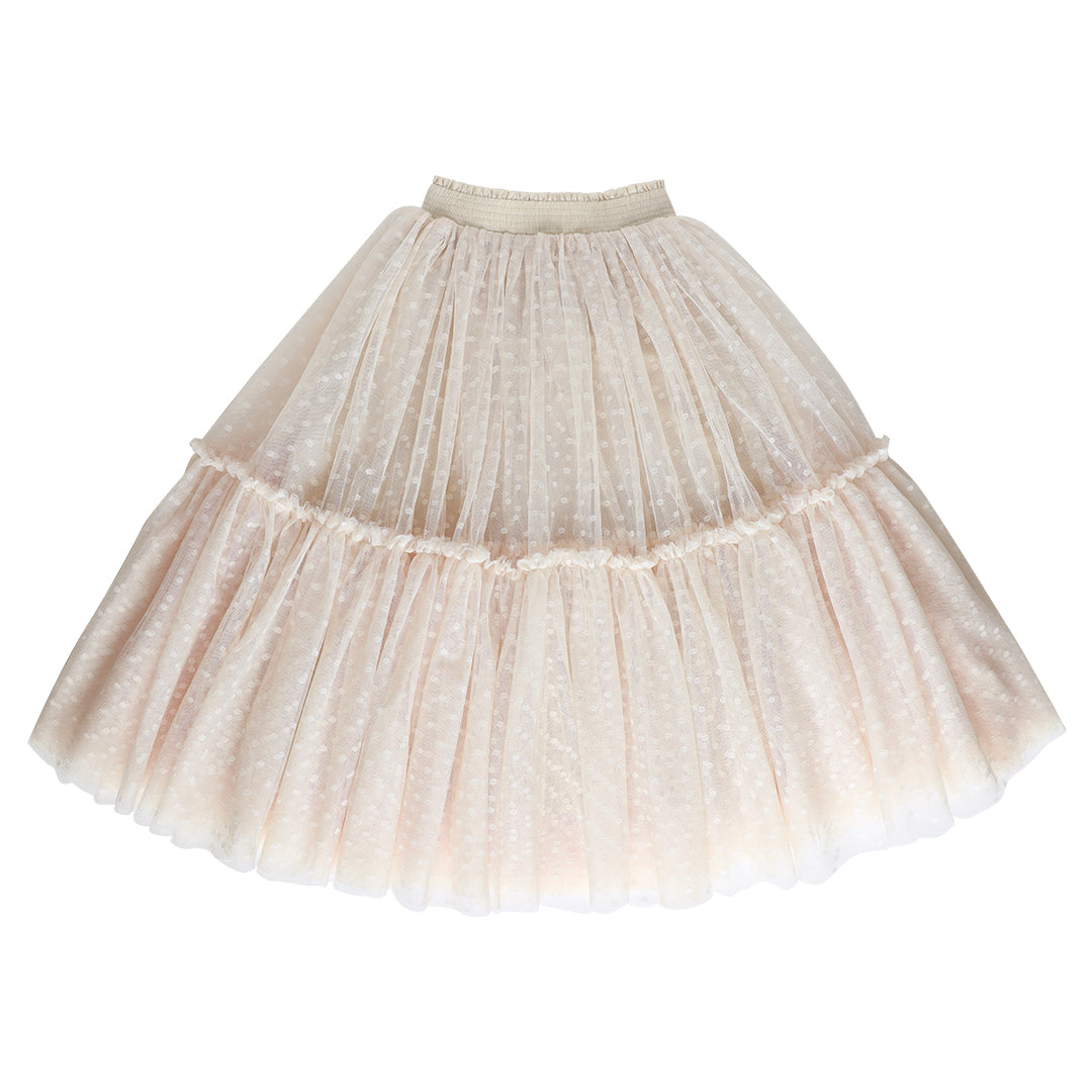 Antique Cream Hail Spot Tulle Tutu Skirt | Aubrie Flower