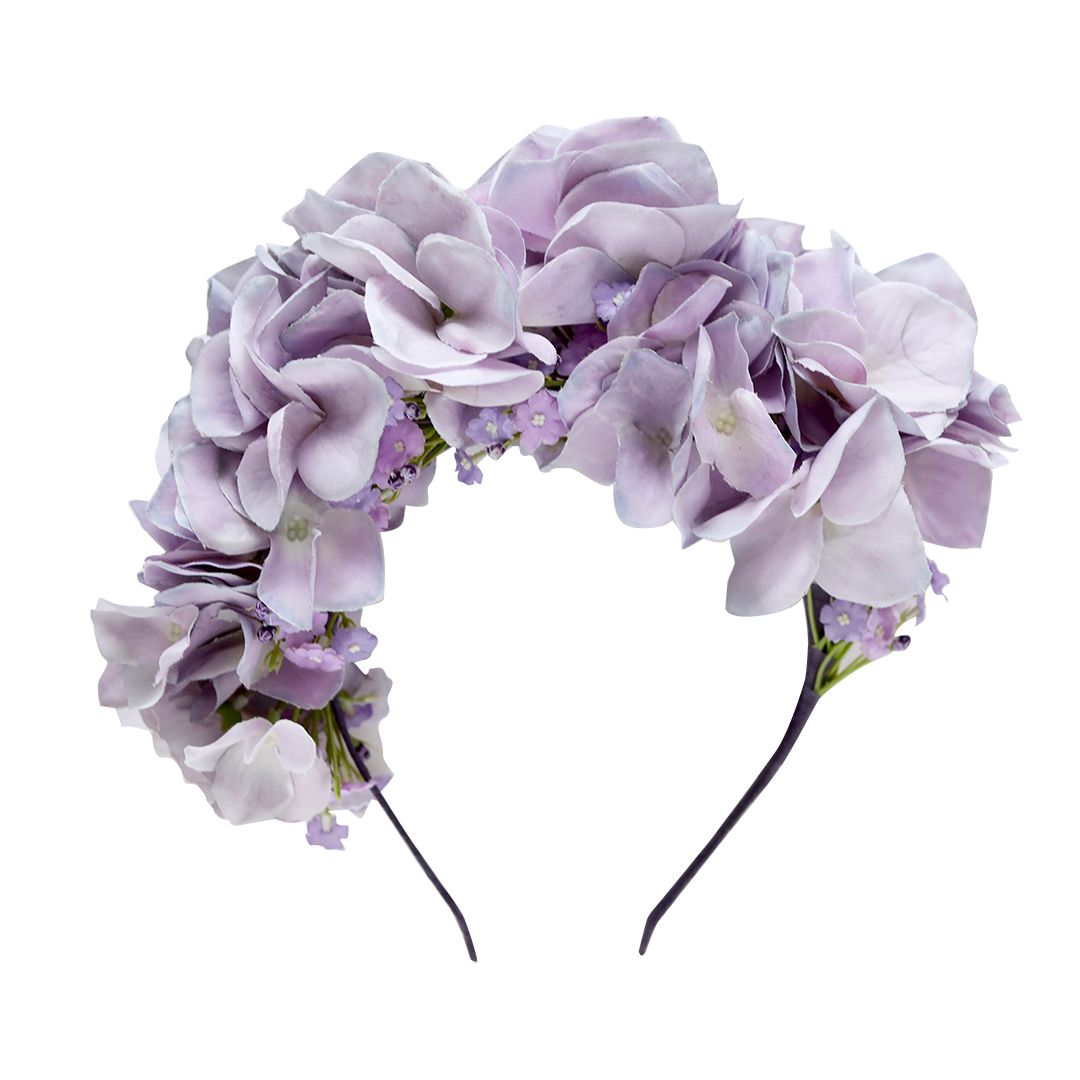 LILAC ARABELLA FLOWER CROWN WITH MAUVE HYDRANGEAS