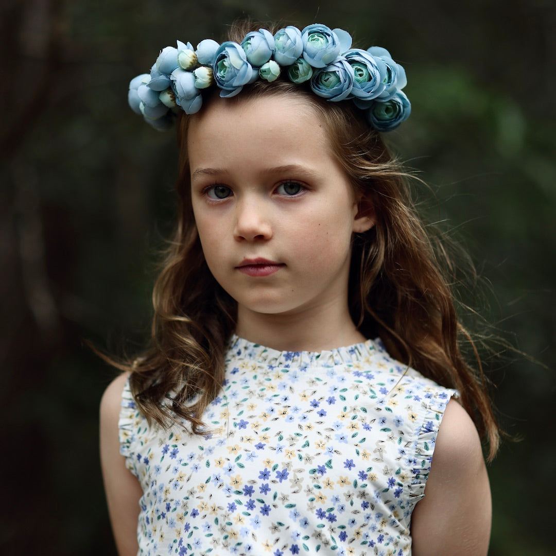 astrid flower crown - duck egg blooms