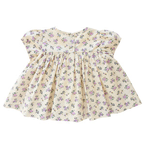Back view of the cream lavender floral Primrose smock by AUBRIE
