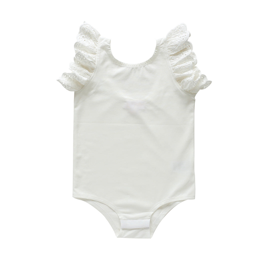 dixie flutter bodysuit - ivory pima cotton
