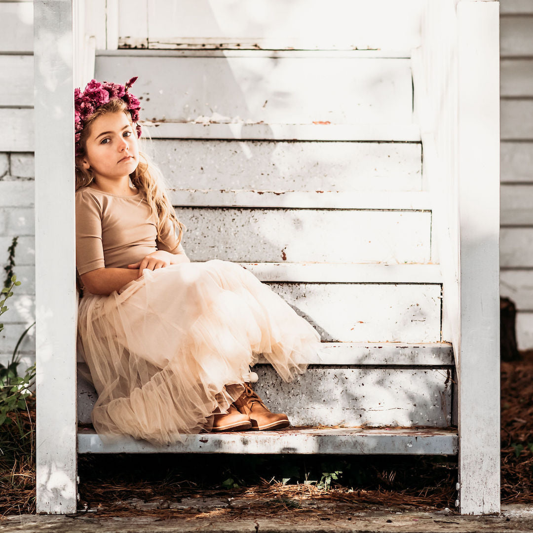 Oatmeal antique cream romantic tutu skirt for little girls | Aubrie - aubrie.com.au Oatmeal antique cream romantic tutu skirt for little girls | Aubrie - aubrie.com.au