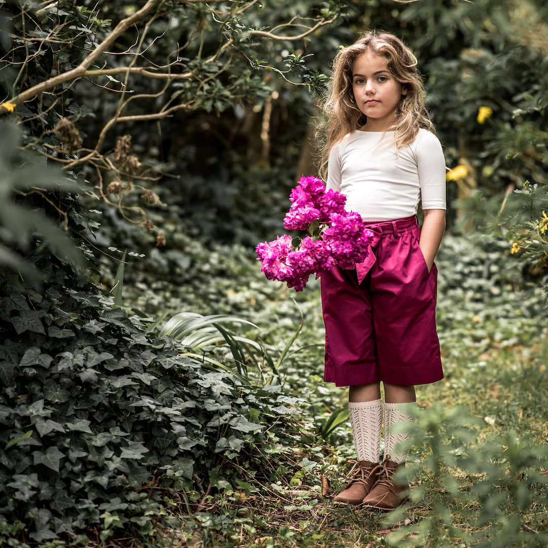 Classic ivory cotton tee for little girls