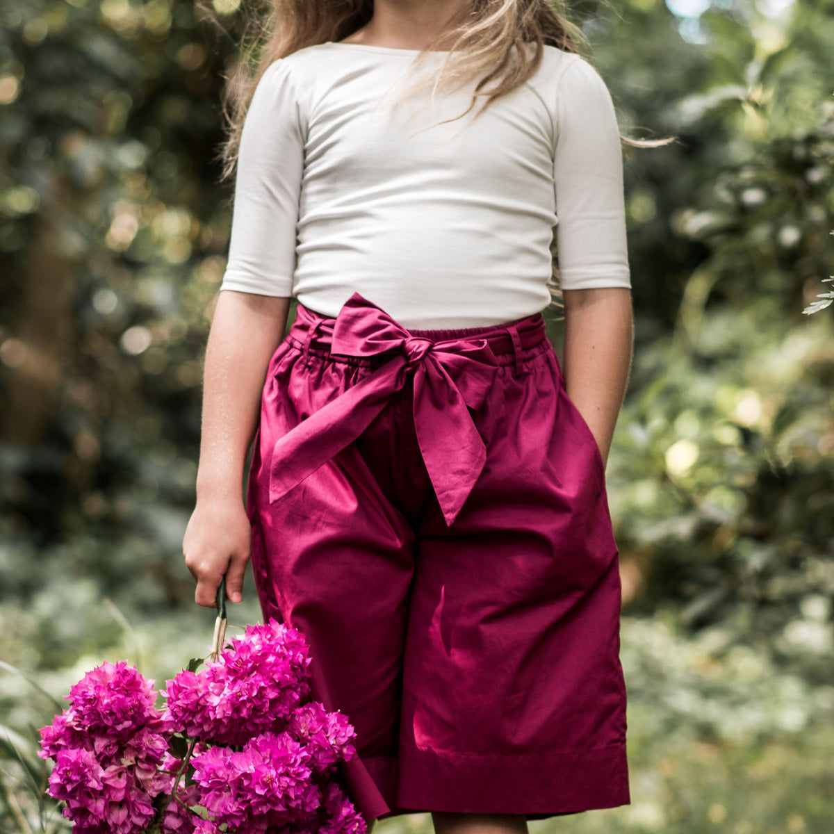 Detail of the Ivory Tabitha tee by AUBRIE