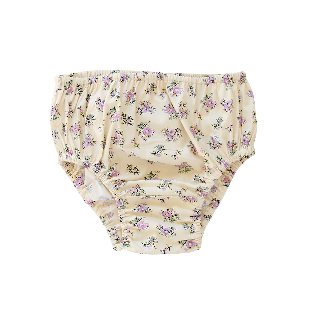 Lilac floral toddler girls baby bloomer back view