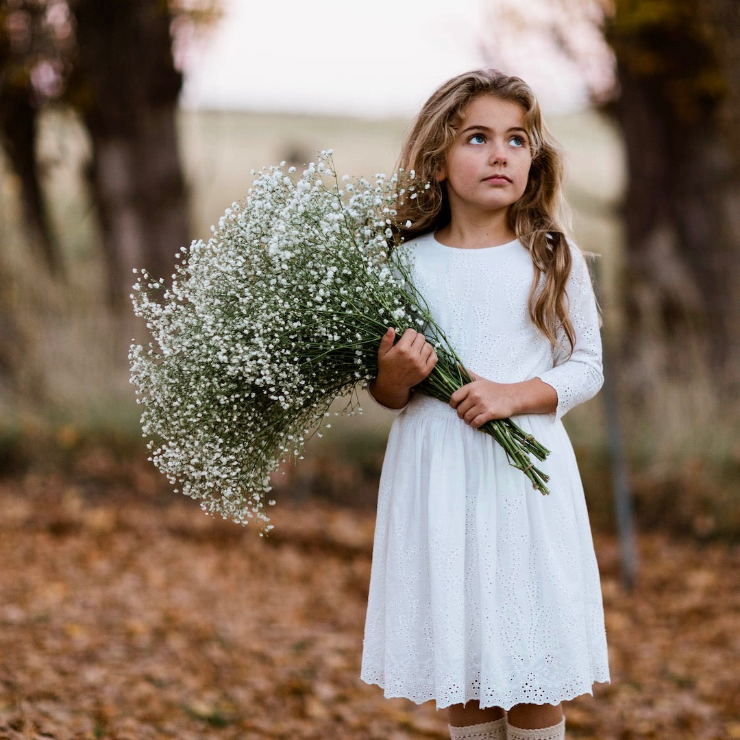Mary Elizabeth Ivory flower girl dress by Aubrie FREE shipping
