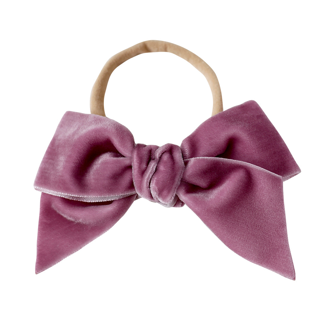 MAUVE VELVET OVERSIZED HAIR BOW FOR LITTLE GIRLS