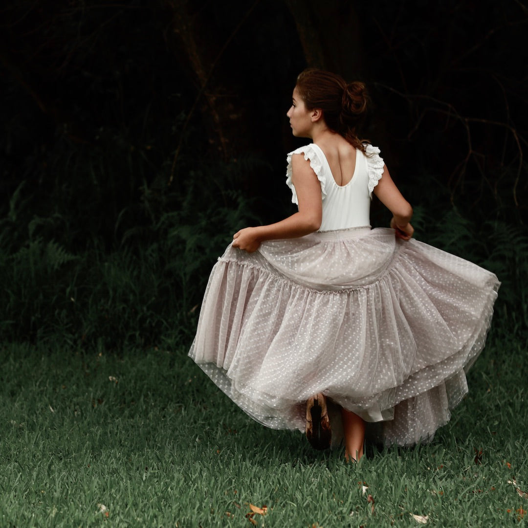 nutcracker tutu - mushroom hail spot tulle