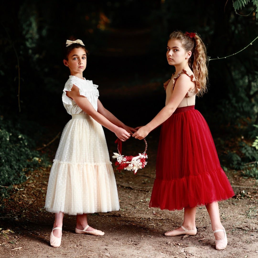 nutcracker tutu - antique cream hail spot tulle