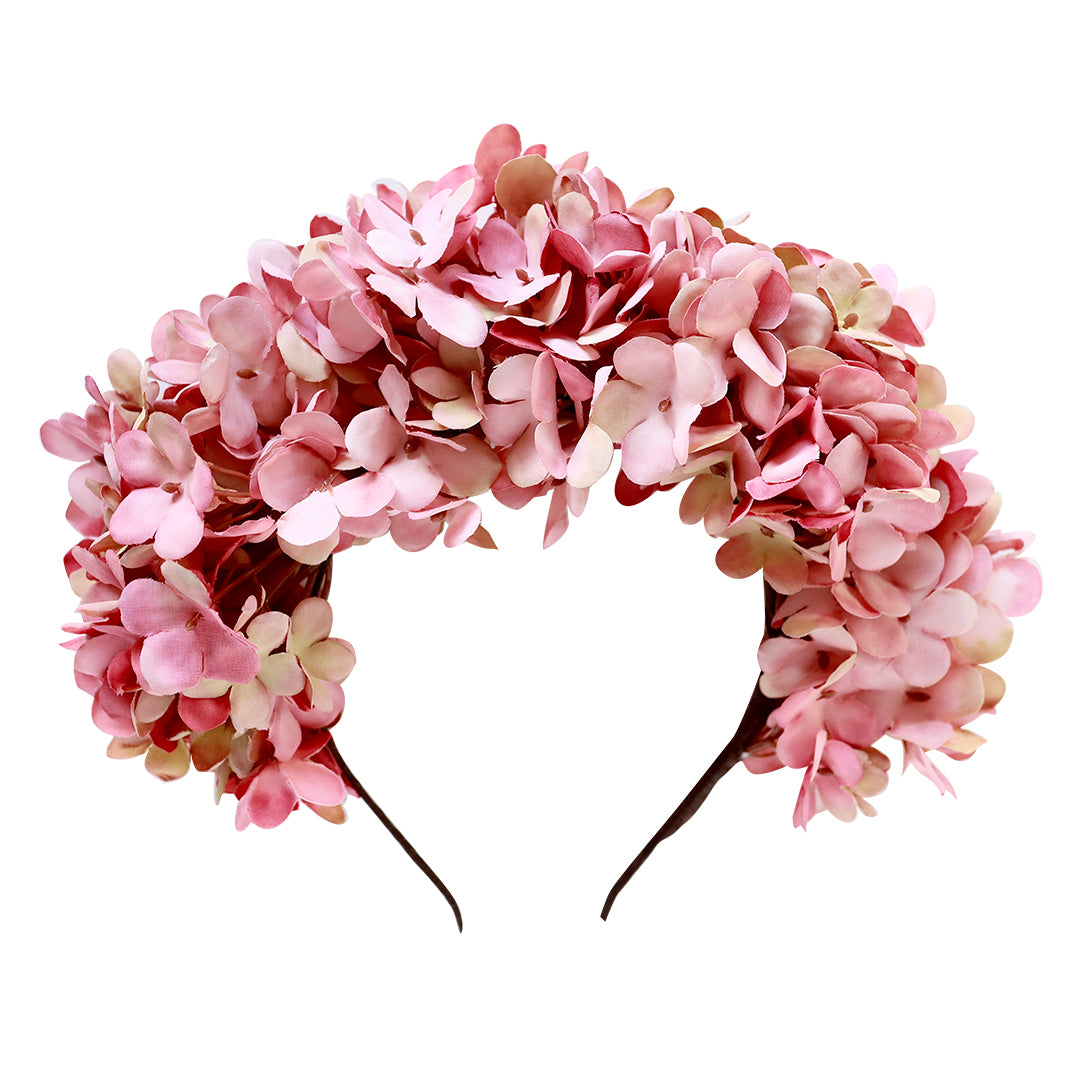 Adeline Pink Hydrangea Flower GIrl Crown