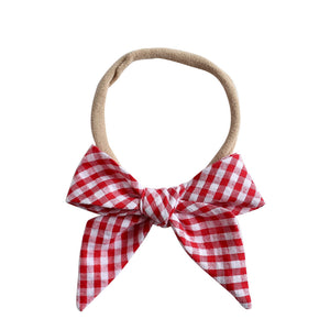 BETTY CHERRY RED GINGHAM HAIR BOW