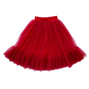 Christmas tutu skirt for toddlers and tweens in cherry red tulle