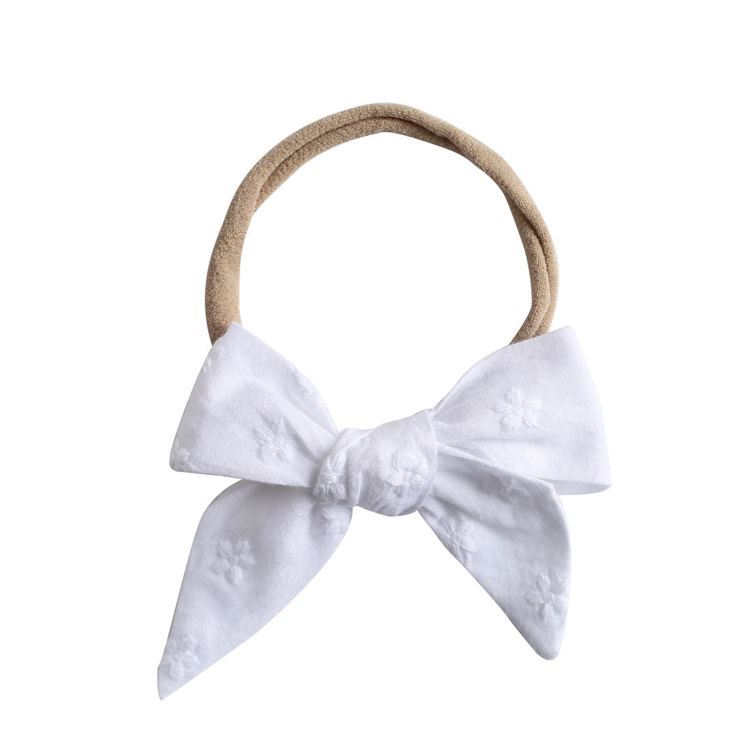 betty bow headband - jasmine broderie anglaise