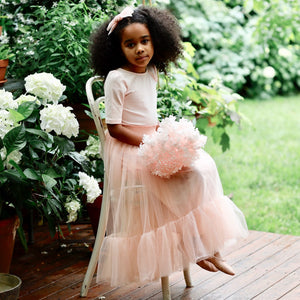 BALLET PINK VELVET BOW AND MATCHING TUTU SKIRT BY AUBRIE