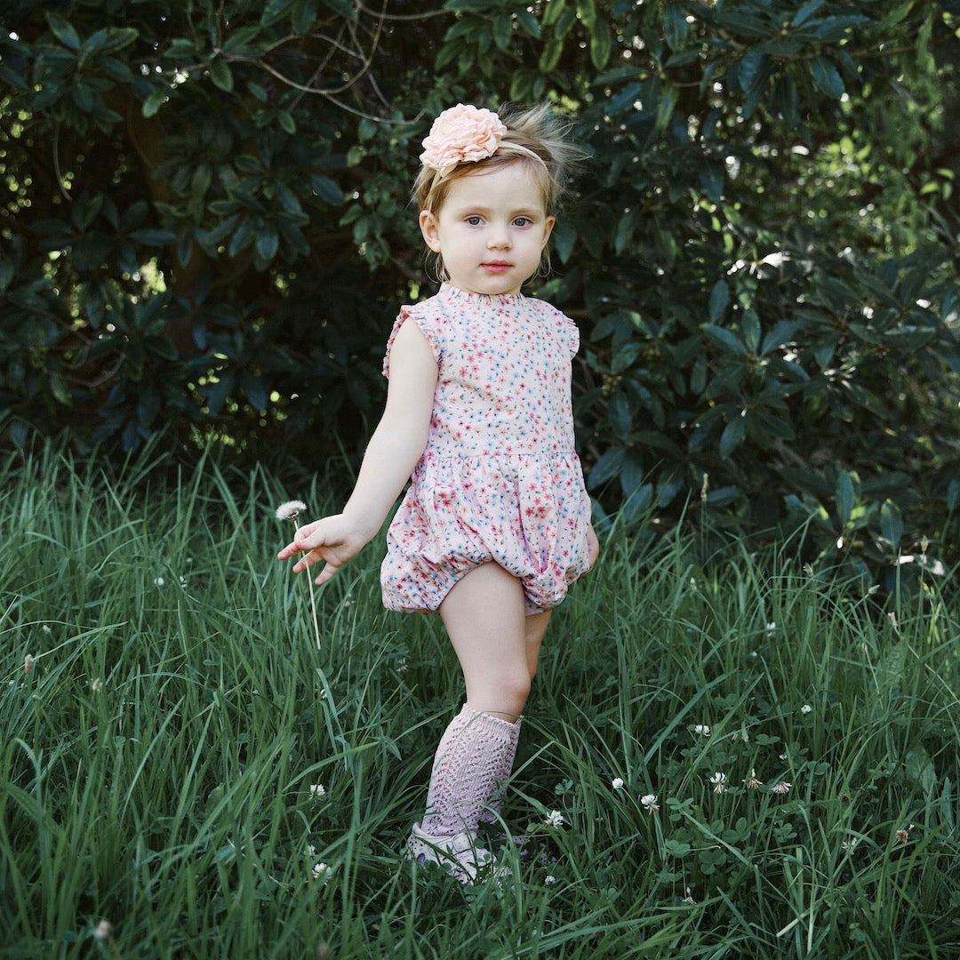 enid romper - blush confetti floral