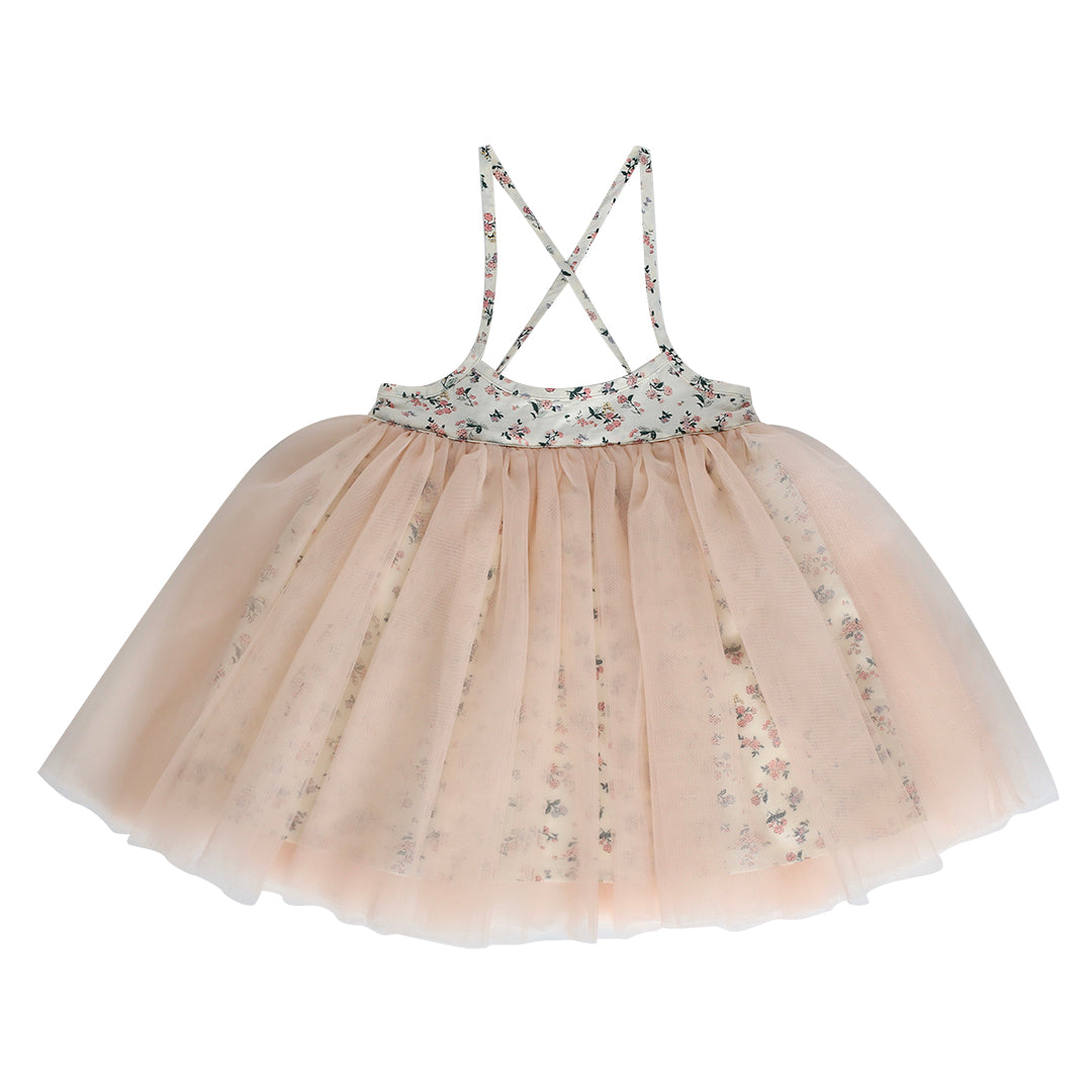 BLUSH PINK FLORAL PRINT TUTU SKIRT FOR TODDLERS