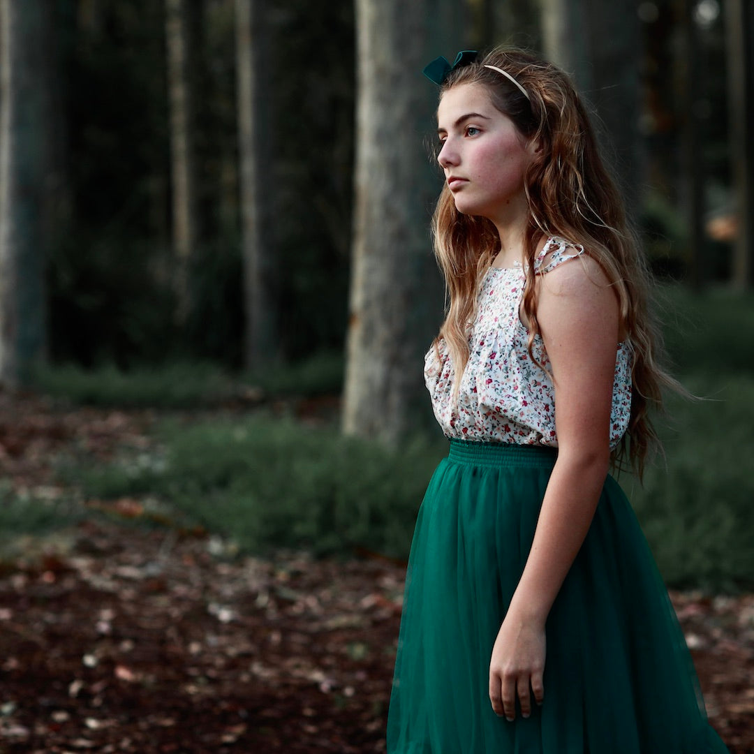 celeste camisole - evergreen yuletide floral