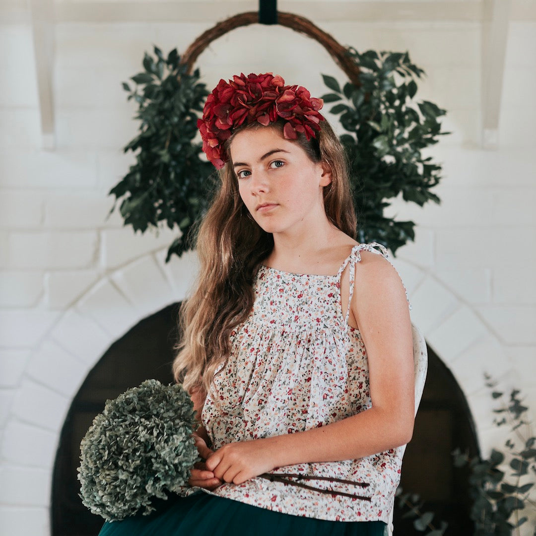 celeste camisole - evergreen yuletide floral